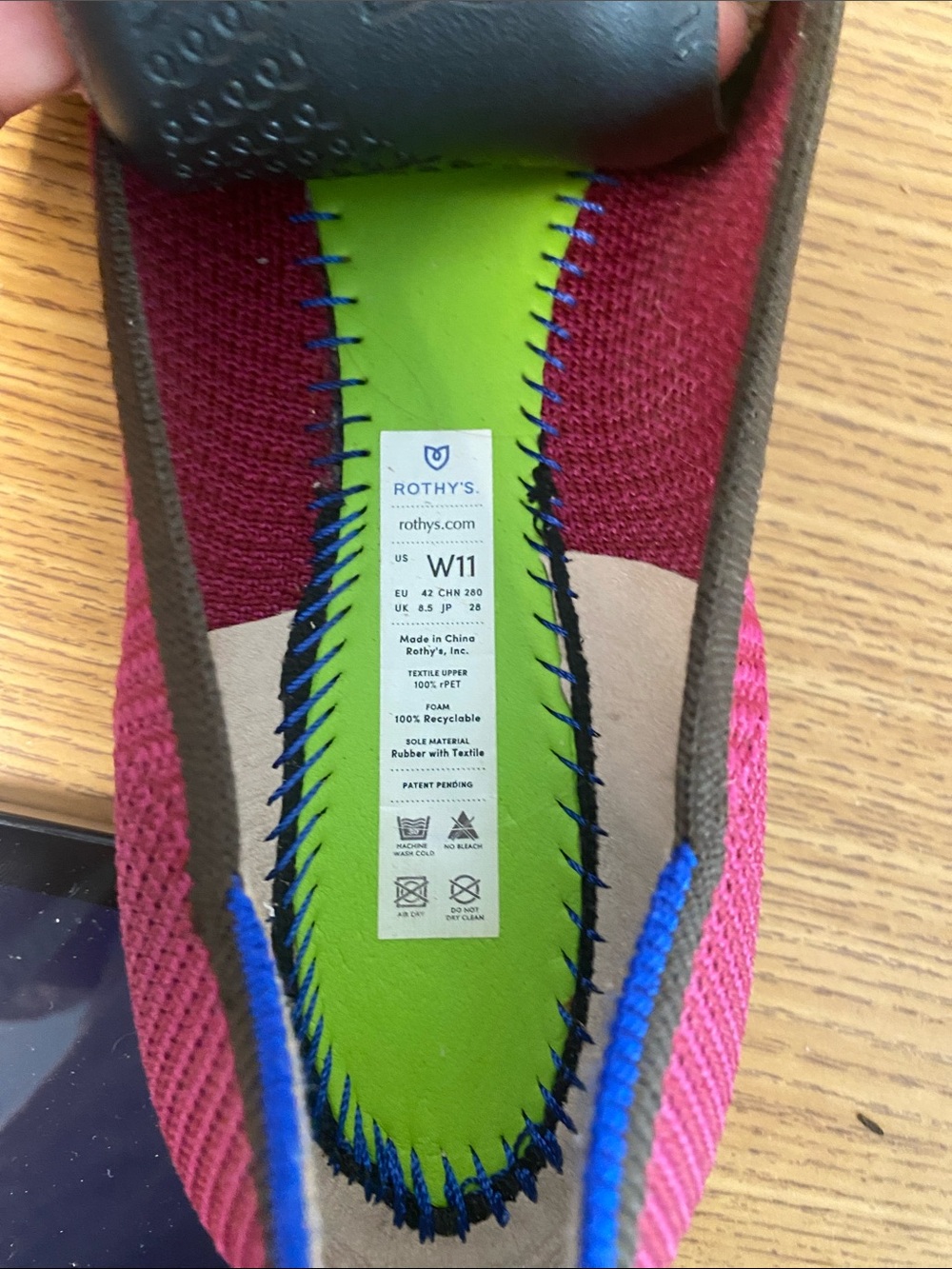 Seychelles Pointed Knit Ballet Flats in Magenta with Black Trim - Picture 2 of 11